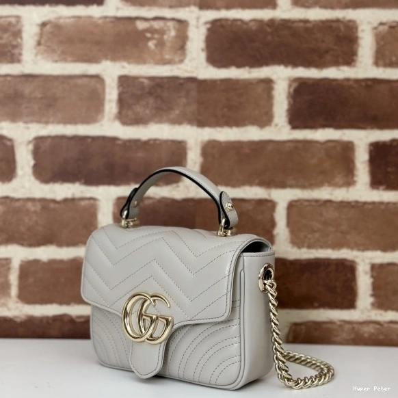 Hyperpeter handle GUCCI GG bag-17*13*6CM mini Marmont top 0815